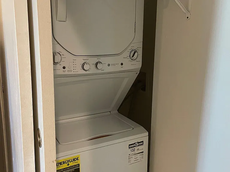 Washer and dryer unit in pantry