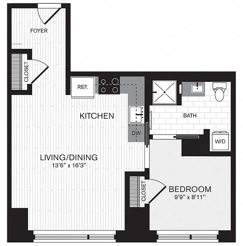 Floor plan 1 Bed/1 Bath