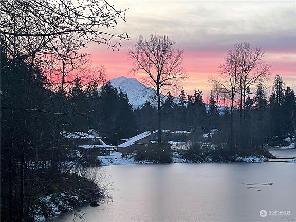 Sunrise with Mt Rainier and some snow.  .>