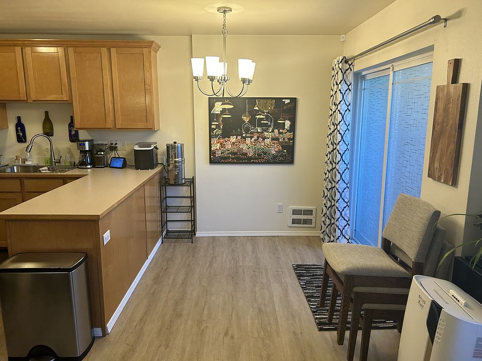 Dining room with slider to nice deck