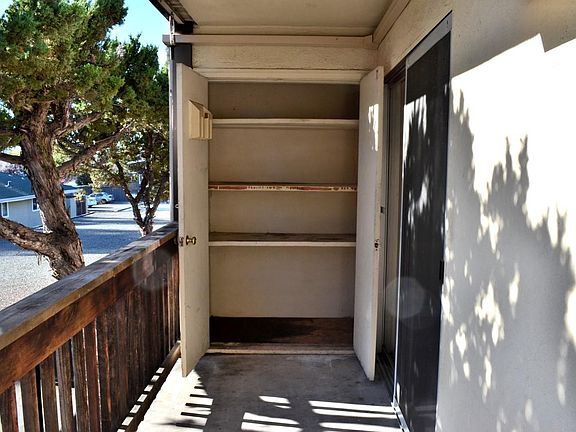 Exterior storage closet on balcony