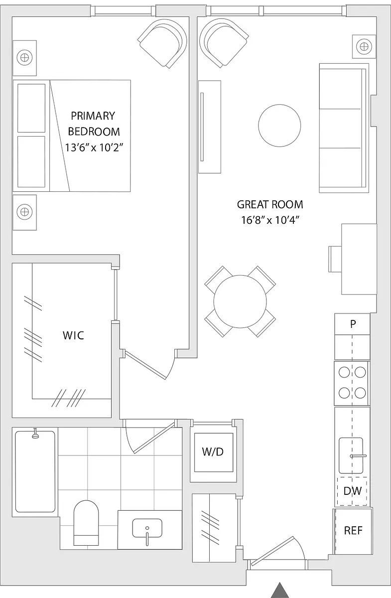 Floor plan 1 BR T