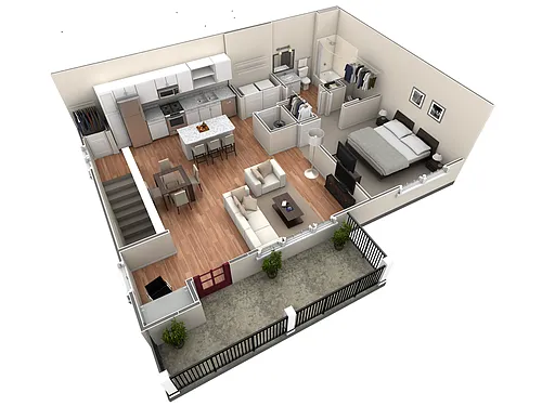 Floor plan 1 BR Grand Overlook