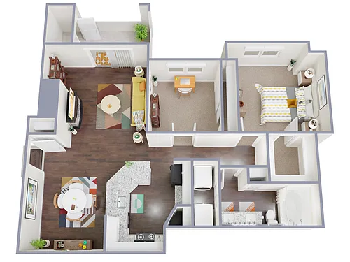 Floor plan 1 Bed, 1 Bath F (80% Income Restricted)