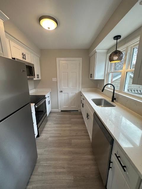 New kitchen with new stainless steel appliances
