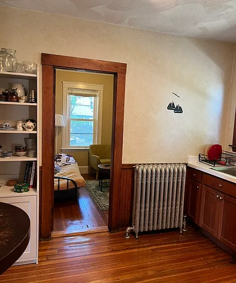 Small room off the kitchen can be used as a home office.