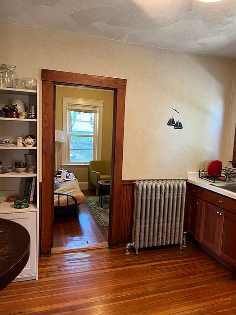 Small room off the kitchen can be used as a home office.