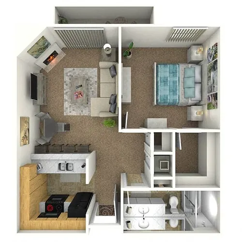 Floor plan 1 Bed 1 Bath