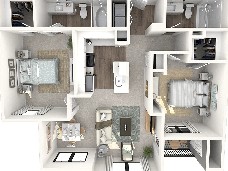 2x2 B1 floor plan Konrad