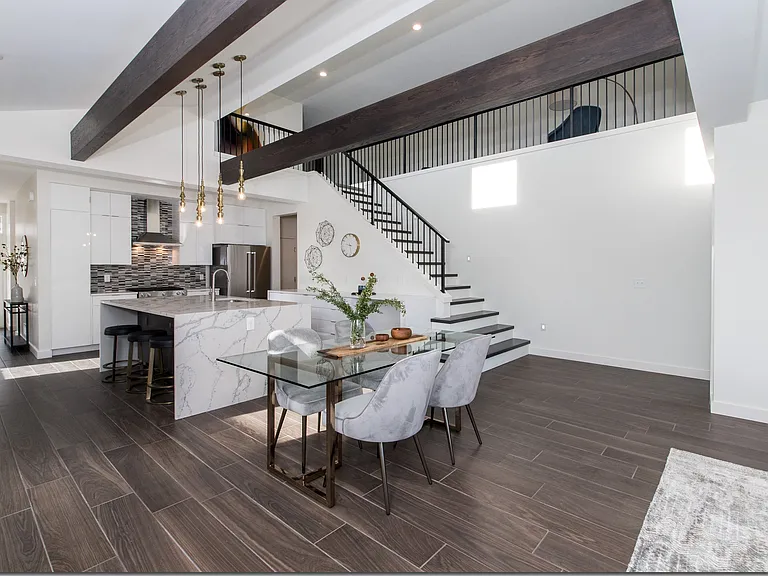Fully Open Concept Kitchen and Dining