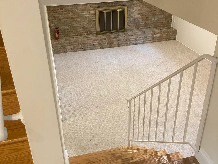 Stairs leading to downstairs living room.