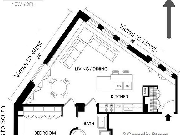 2nd image of 2 Cornelia St APT 1006