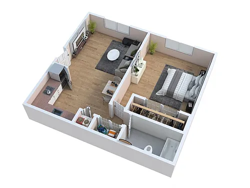 Floor plan Classic 1BD/1BTH