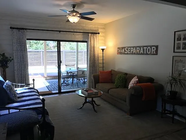Family room on pool level