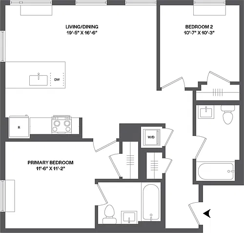 Floor plan 2 Bed/2 Bath-2A-1.3