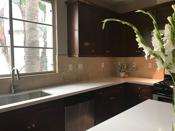 Newly installed stainless steel sink and faucet