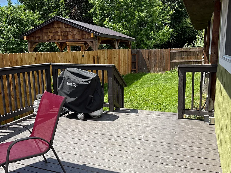 deck and lawn