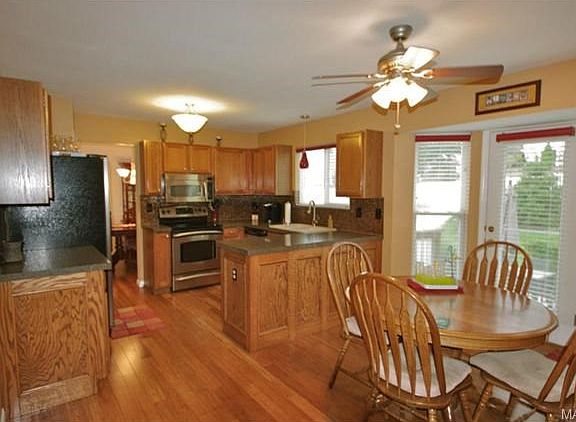 Stunning kitchen with granite counters.