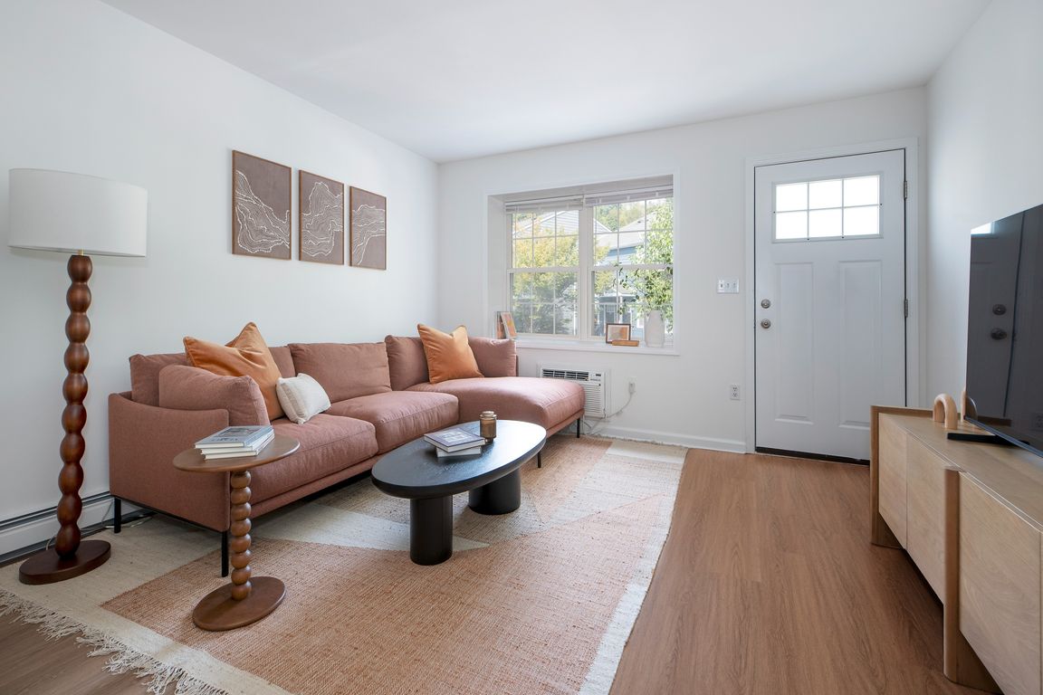 Bright, airy living with all-day sun