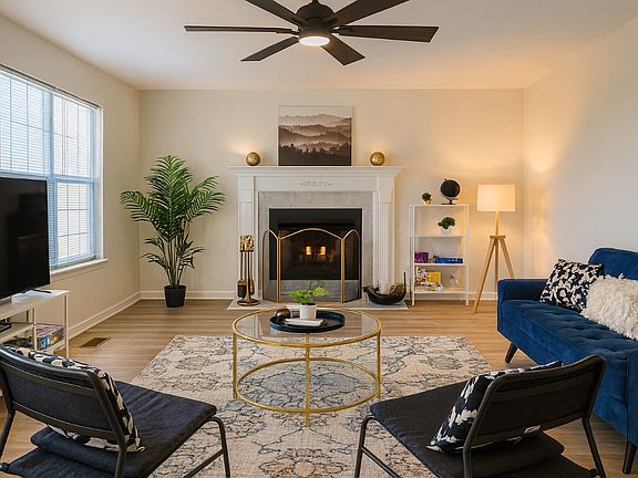 Cozy living room with a fireplace