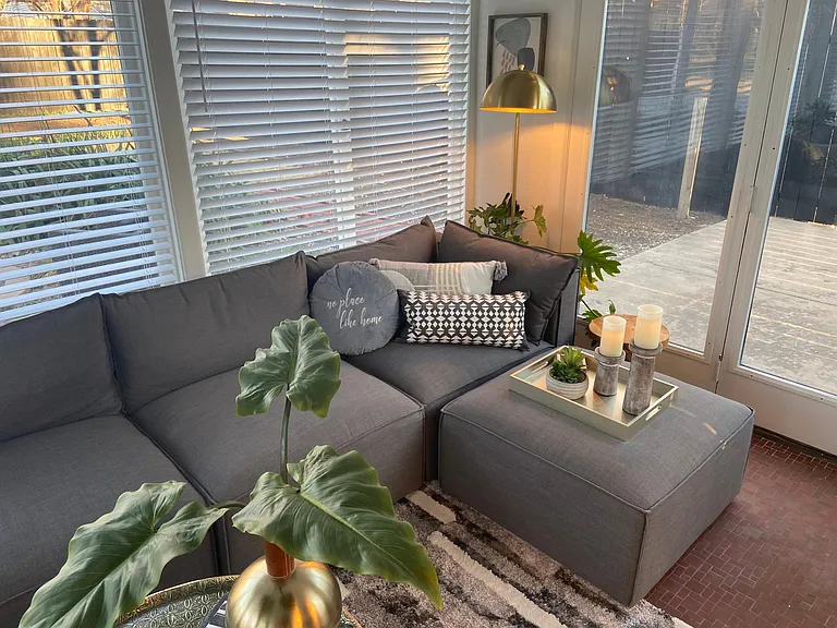 Sunroom with large sectional