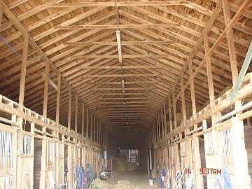 inside barn