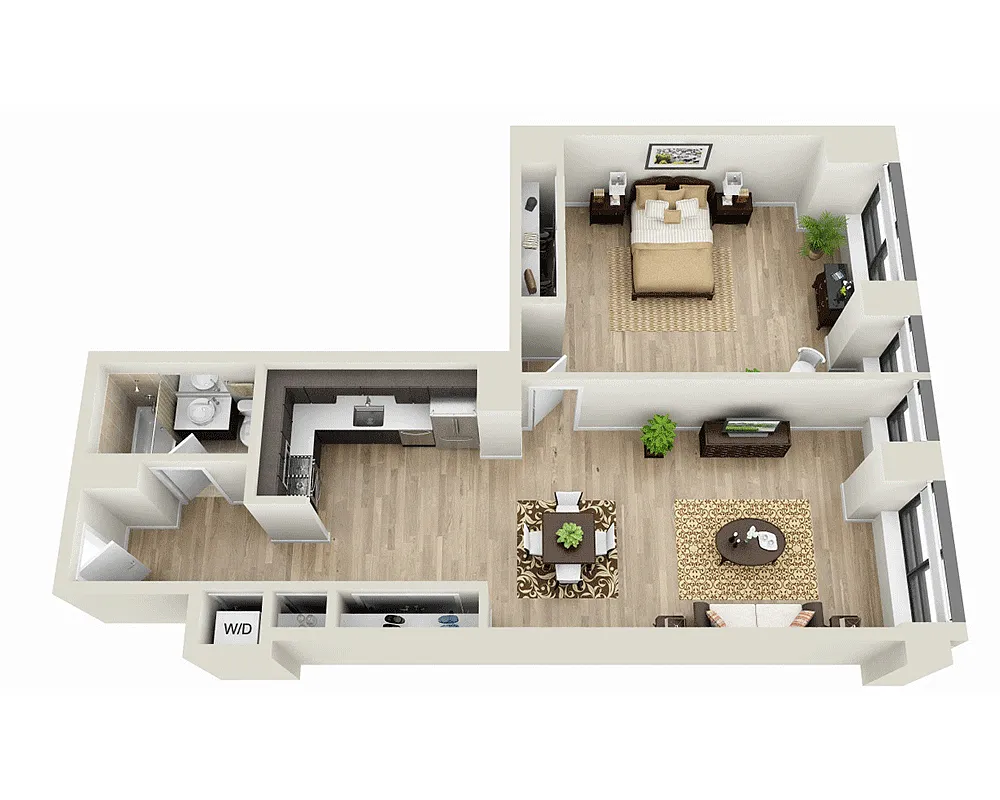Floor plan One Bedroom A1G