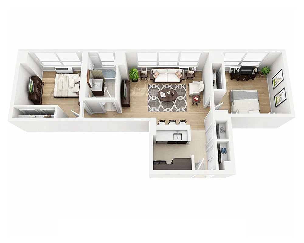 Floor plan Two Bedroom (B1A-808)