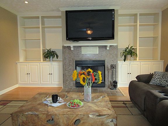 With gas fireplace