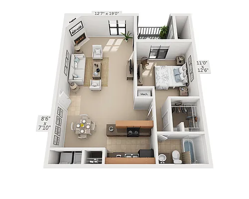 Floor plan 1 Bedroom