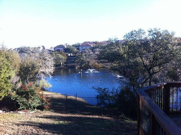 Backyard pond with fountain