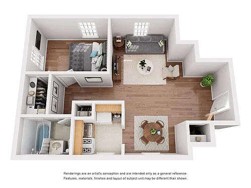 Floor plan 1 Bedroom Walk-in Closet