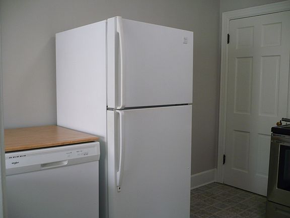 refrigerator and roll up dishwasher