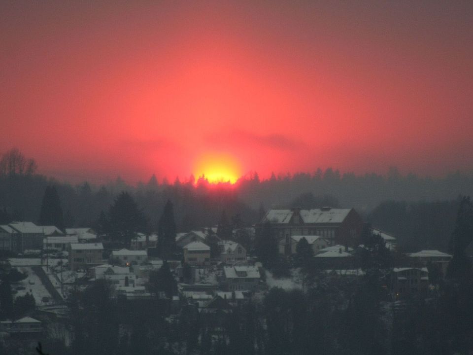 Sunset view from the house
