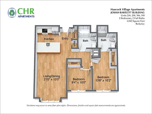 Floor plan 2 Bed/2 Bath Single Level - The Bartlett
