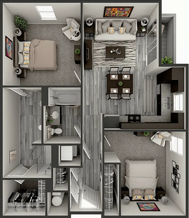 Floor plan Pacanne 2 Bedroom 2 Bath