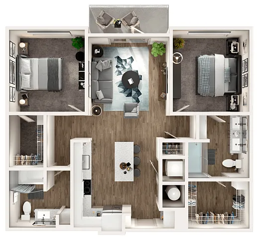 Floor plan Two-Bedroom Apartment (B1)