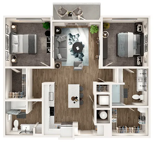 Floor plan Two-Bedroom Apartment (B1)