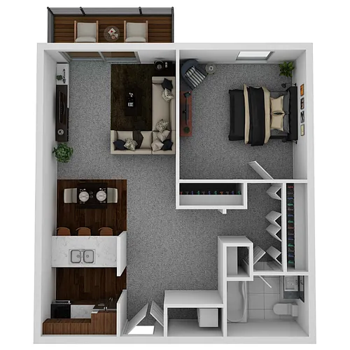 Floor plan One Bedroom 672