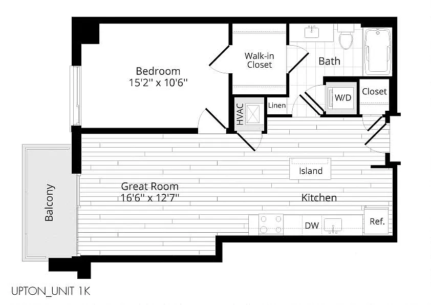 Floor plan 1 BR 1K