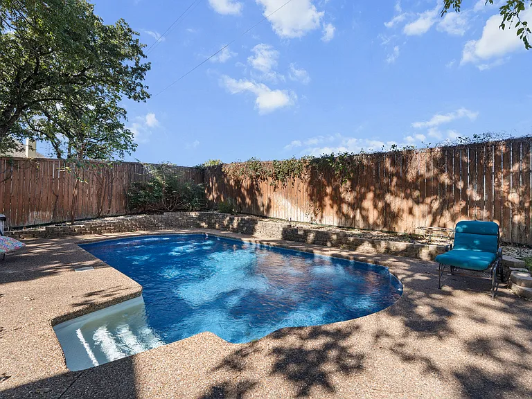 Refreshing saltwater pool perfect for cooling off and enjoying sunny Texas days.