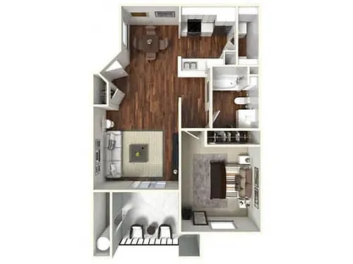 Floor plan 1 Bedroom, 1 Bathroom