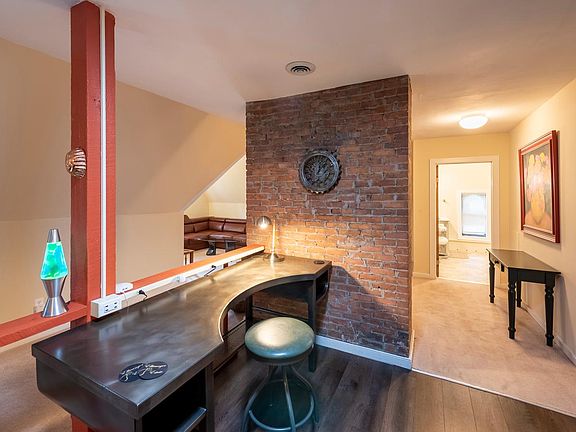 Industrial desk, with USB/power strip and solar tube lighting