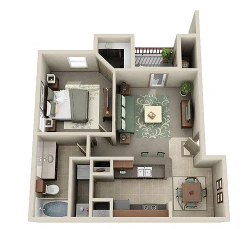 Floor plan One Bedroom One Bath