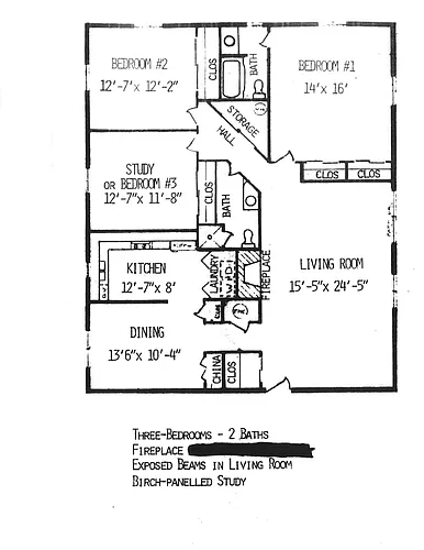 Floor plan 3 Bedroom- Cynthia Circle