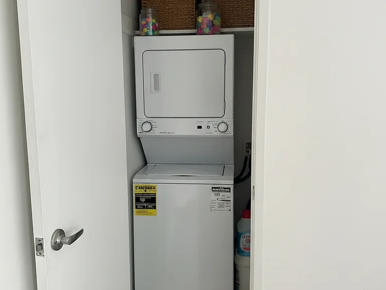 Washer and dryer inside the unit