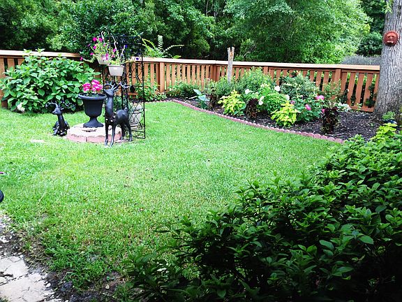Rear patio view fenced yard