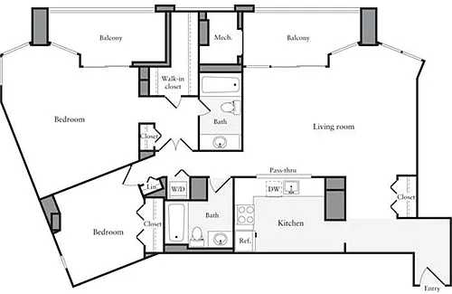 Floor plan 2 Bedrooms B