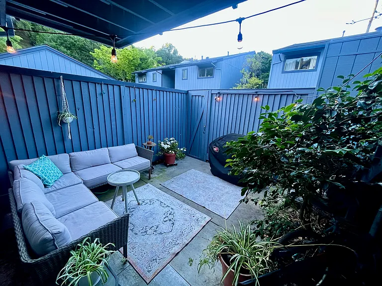 back patio & gate to parking/car port
