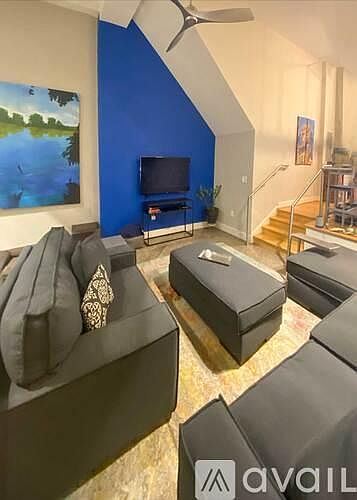Living room with ceiling fan